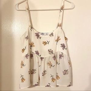 White Floral Flowy Top